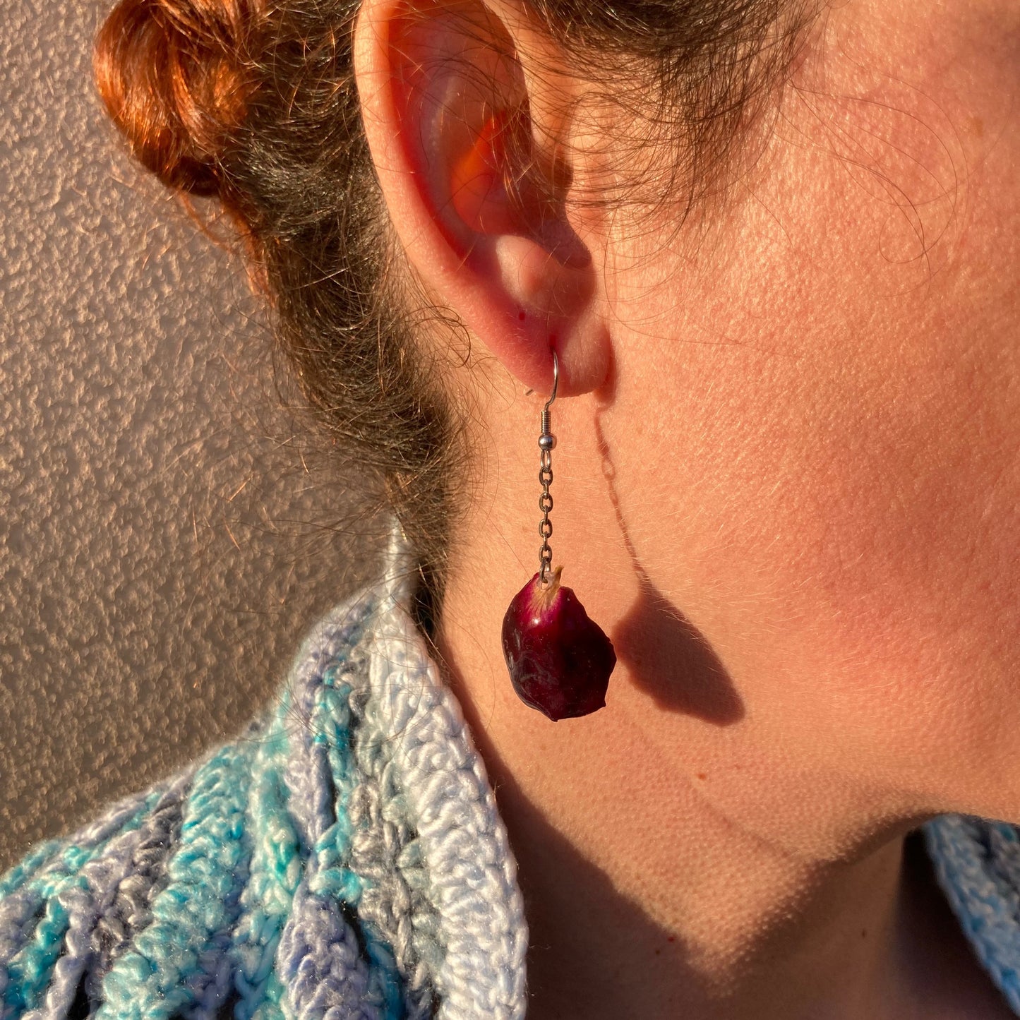 Boucles d'oreilles - Rose rouge